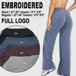 SoftMotion Straight Leg Bottoms, Embroidered Logo, Regular Length, FULL Logo, New Active Women's Workout Gymwear Outdoor Pants HeleniShop