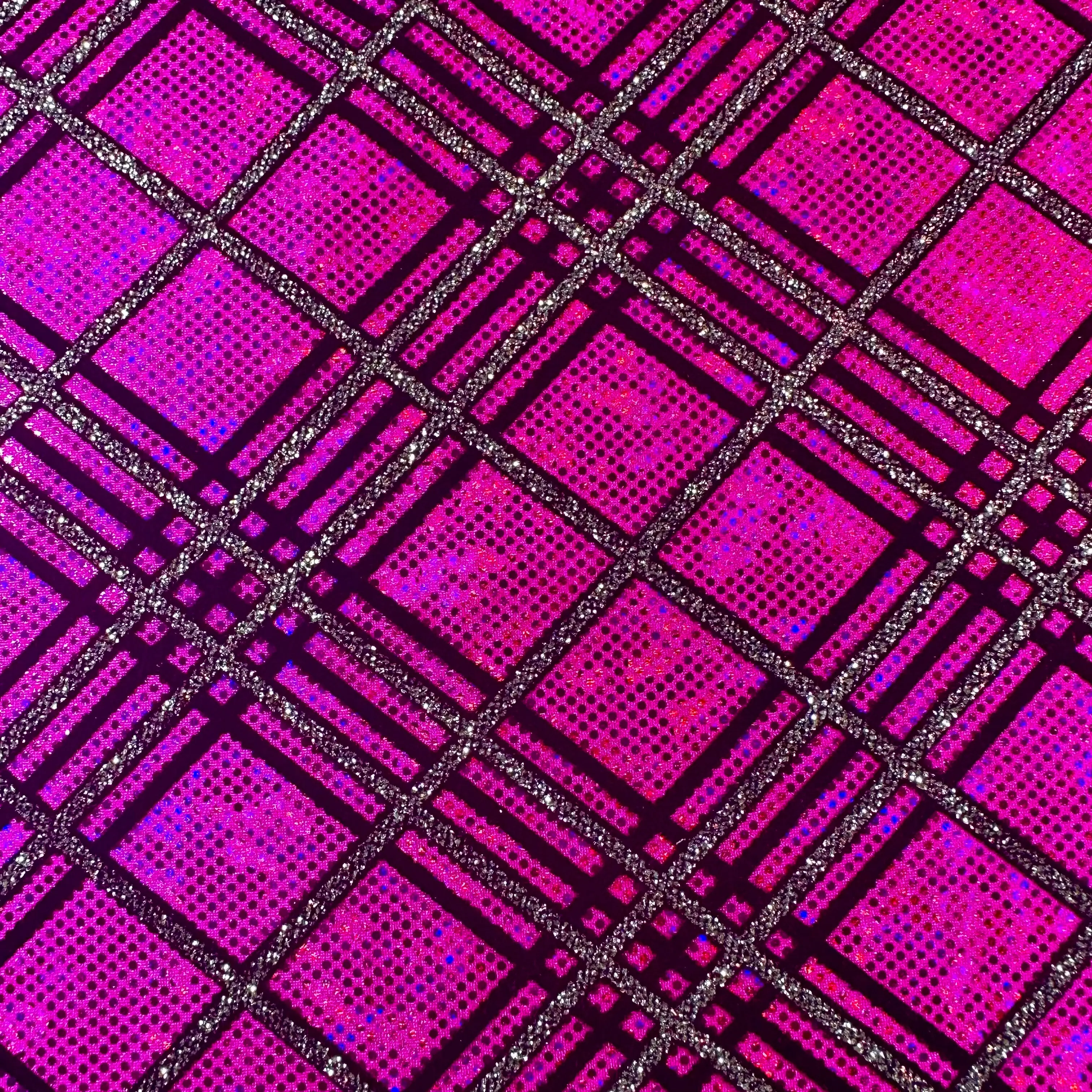 Holographic Sparkle Velvet Nylon-Spandex Fabric, 4-Way Stretch, 58/60" Wide Dressmaking Fabric for Dance Wear & Costumes, Athleisure, 20% Spandex, Easy Movement, Flattering Fit, Hand Washable