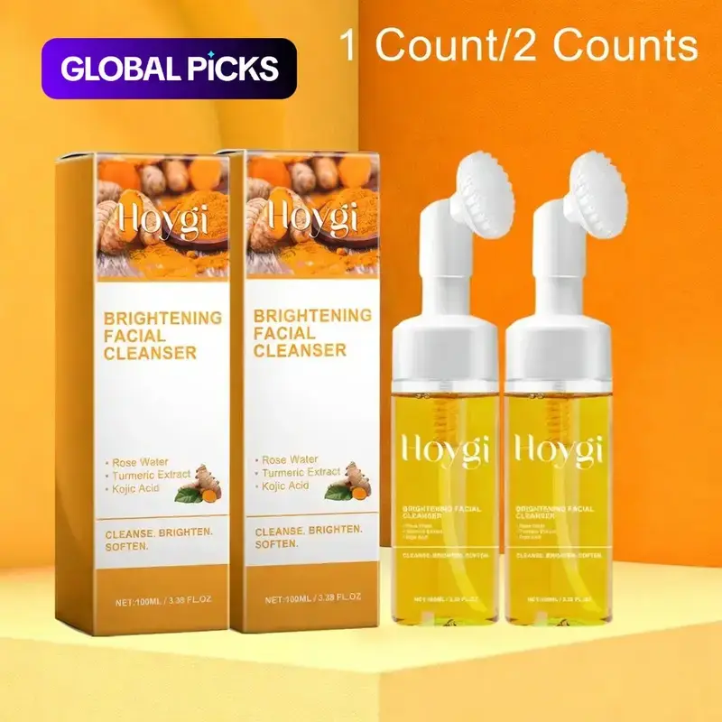 Unisex Turmeric Brightening Facial Wash - Hydrating Moisturizing Face Cleanser for Acne Control, Smooth Skin Deep Cleansing Face Care Products
