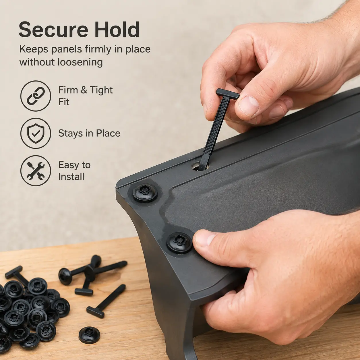 50 Pieces, Black Plastic T-Shaped Fastener Clips for Car Fender Water Tank Cover, Automotive Motorcycle and Electric Vehicle Use