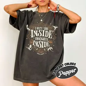 [Sale Up To 50%] Ridoc Quest Squad Comfort Colors Shirt, I Kept The Inside Thoughts Inside Tee, Onyx Storm Fourth Wing Shirt For Fans, Bookish Gift, trendy shirt