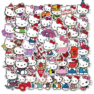 SANRIO Hello Kitty Stickers Collection 60pcs – Cute Posters for Crafting and Decorating, Adorable Designs in Various Poses, Perfect for Kids and Collectors