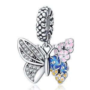 PANDACH 925 Sterling Silver Butterfly Charm For Bracelets & Necklace Pendents