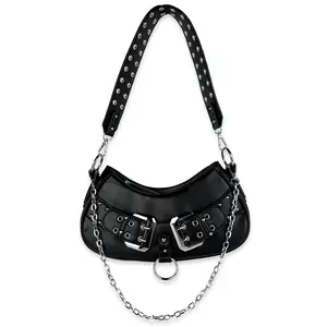 Y2k Convertible Double Belt Shoulder Bag by Wicked Misfit