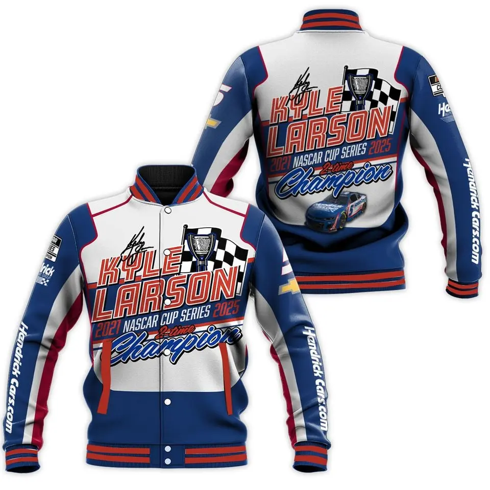 Kyle Larson 2025 Cup Series Champions Baseball Jacket, Baseball Jacket, Varsity Style Jacket, Unisex Sport Streetwear