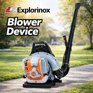 Explorinox 76.5cc 4-Stroke Backpack Gas Leaf Blower with Large Fuel Tank & Powerful Engine for Efficient Yard Cleaning
