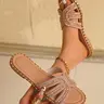 Women's Comfortable Dressy Flat Sandals with Rhinestone Design, Versatile Outdoor Beach Vacation Shoes, Large Size Friendly Home Wear, Classy Sandal, Stylish Flat Sandals, Fashionable Comfy Sandals