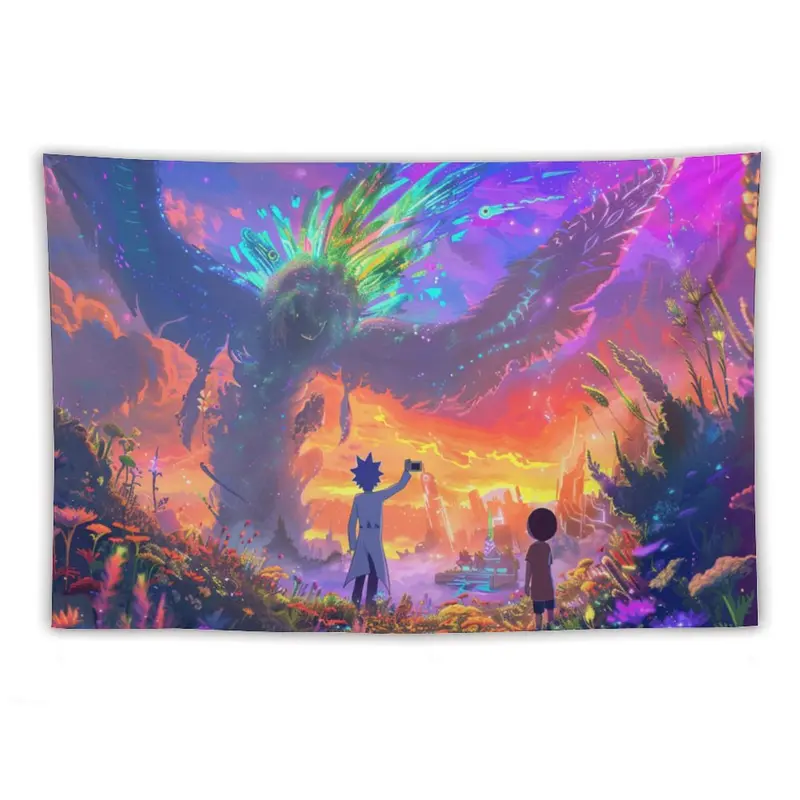 Rick and Morty wall tapestry poster for college dorm cave bedroom living room office party decoration gift