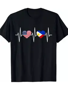 New Limited Edition American Filipino Summer T-Shirt Round Neck  Cotton T-Shirt Short Sleeve Women Men Family T-Shirt Funny Gift T-Shirt Regular Fit Comfortable Stretch Fabric All-Season Wear Cotton T Shirts
