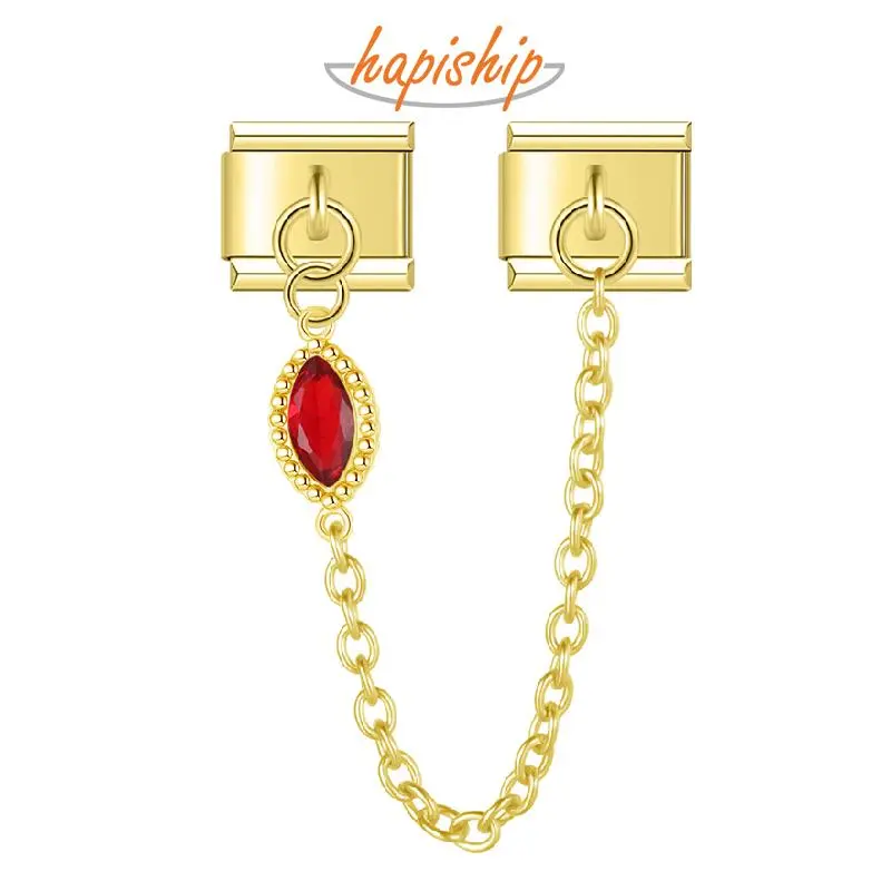 Hapiship 2025 Women's Gift Fashion Water Droplet Chain Italian Charms Fit 9mm Stainless Steel Bracelet DIY Jewelry DJ1773