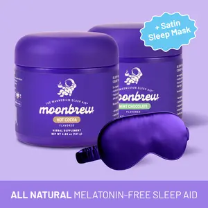 MoonBrew Sleepy Hot Cocoa & Mint Chocolate DOUBLE PACK – Melatonin-Free Magnesium Sleep Drink – Sugar-Free Calm Mix