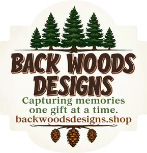 Back Woods Designs Custom Business Window Logos in Glossy or Matte Finish Vinyl Signs for Storefronts Offices or Display Windows UV Protected Overlay
