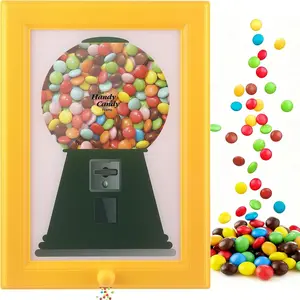 Candy Dispenser Picture Frame, Picture Frame Candy Dispenser, Handy Wall Mounted Gumball Machine Dispenser, Photo Wall Mount for Hanging or Tabletop Pet Snacks