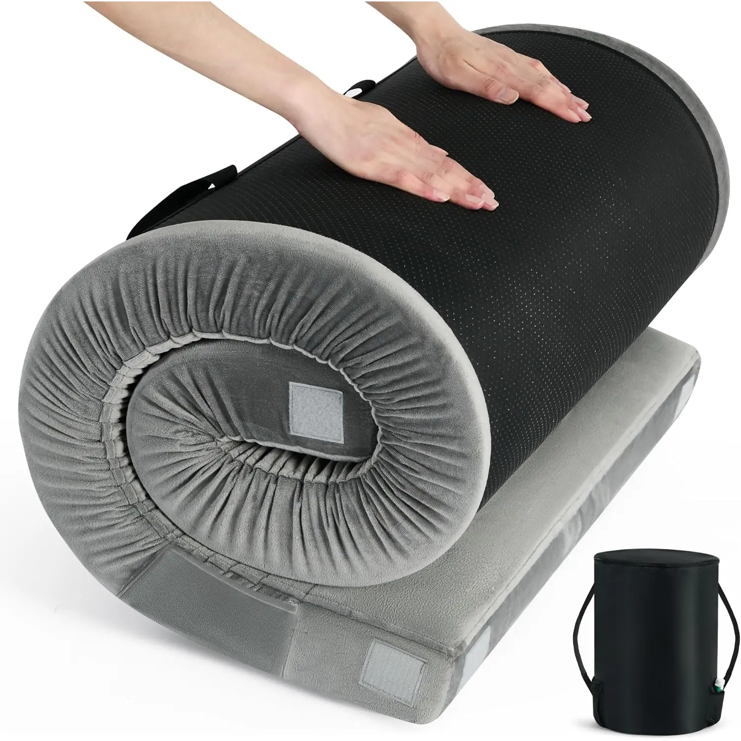 Memory  Camping Mattress CertiPUR-  Portable Roll Up Mattress for Adults  Mattress  Van Sleeping Mat Pad with Carrying Bag
