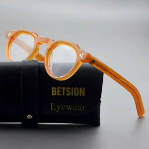 Vintage Japanese Thick Frame Acetate EyeGlasses Retro Unisex Full Frame Fashion Eyewear Trendy Classic Style 41mm x 26mm x 145mm