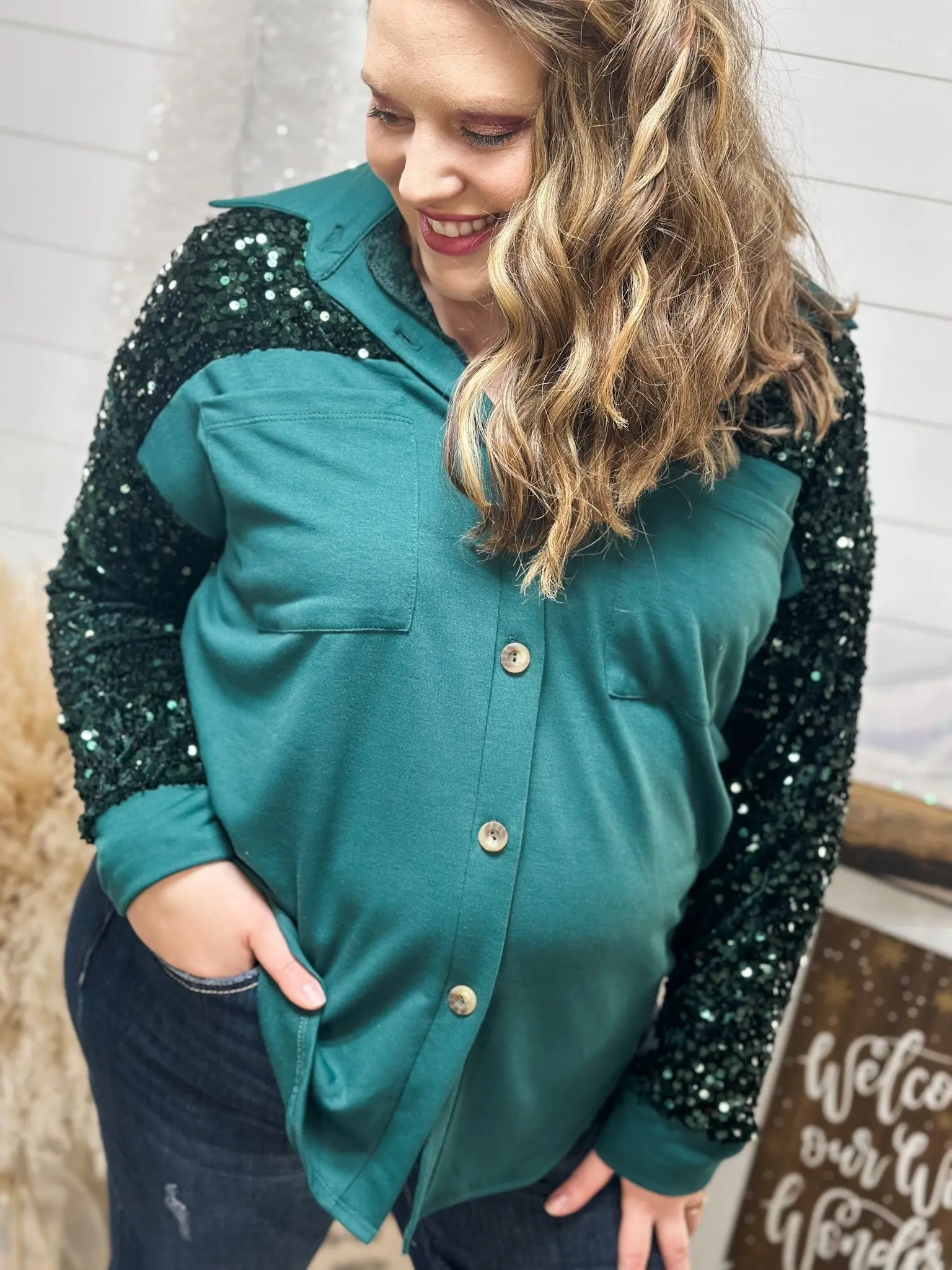 Sequin Shacket *Plus Size Included *More Colors