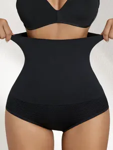 1 Count Women's High-Waist Bottoms, Tummy Compression Sculpting Briefs, Curves Hugging Supportive Panty, Breathable Mesh Contouring Shorts, Butt Lifting Form-Fitting Panties, Perfect For Stylish Daily Looks Work Commute And Weekend Leisure