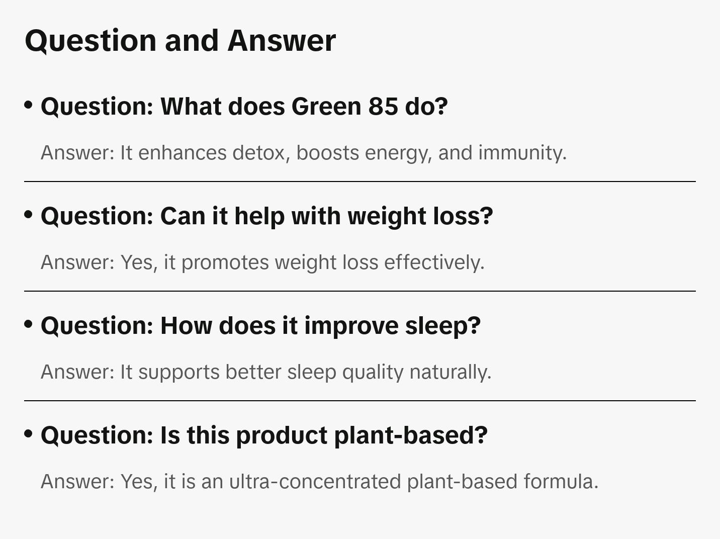 GREEN 85 JUICE FORMULA WITH D3