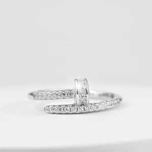 Silver 925 Sterling Ring Nail Cubic Zirconia stones Jewelry Silver Rings Women Jewelry
