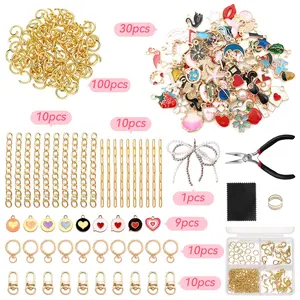 Complete Keychain Making Kit with Clips, Extender Chains, Charms & Jewelry Plier - DIY Crafting Supplies for Bag Charms, Keychains, - with ized Charms (Beginners & Experts) - One-Stop Crafting Bundle for all Skill Acrylic Beads Mix Bead Sequin