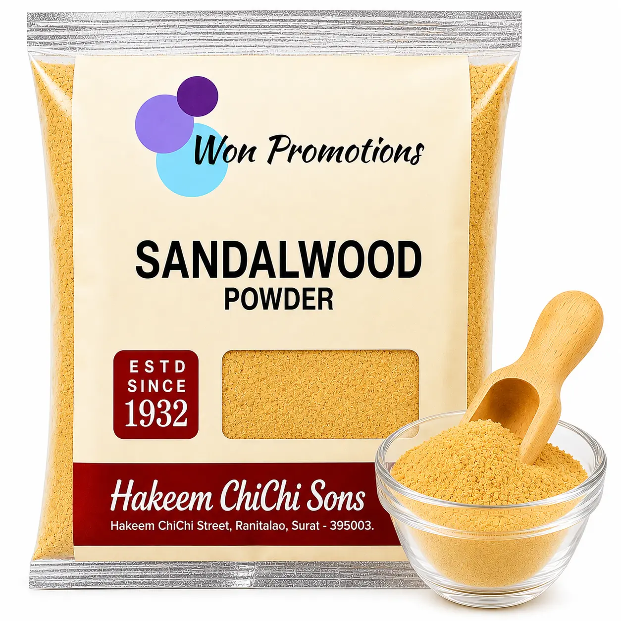 Won Promotions Natural Indian Sandalwood Powder 30 gram 1.06 Oz Calming Exfoliant for Oily Skin Acne Blemishes Dullness (2 Pack)