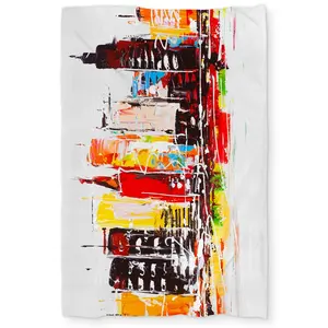 Begin Home Decor C1DCTXLWTG6UKZ Twin Extra Long City in Bright Colors - Green Bedroom Duvet Cover - Home Decor