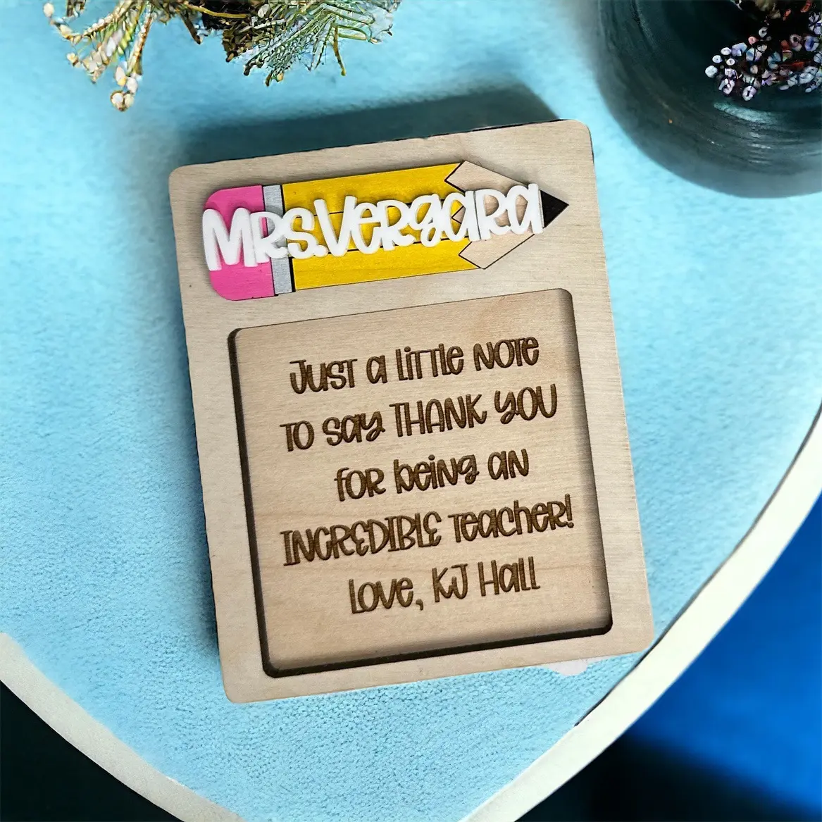 Teacher appreciation post it holder, post it holder for teachers and educators