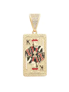 King Pendant with Enamel Details, Essential for Hip-Hop Lovers, Fashionable Jewelry Making Supply, All-Season Accessory
