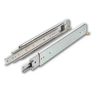 212 MAIN 48 In. Extra Heavy Duty 500 Lb. Full Extension Metal Bearing Sliders, Chromed Steel Stabilizing Sliders with Secure Mounting Screws and Cushion Stops