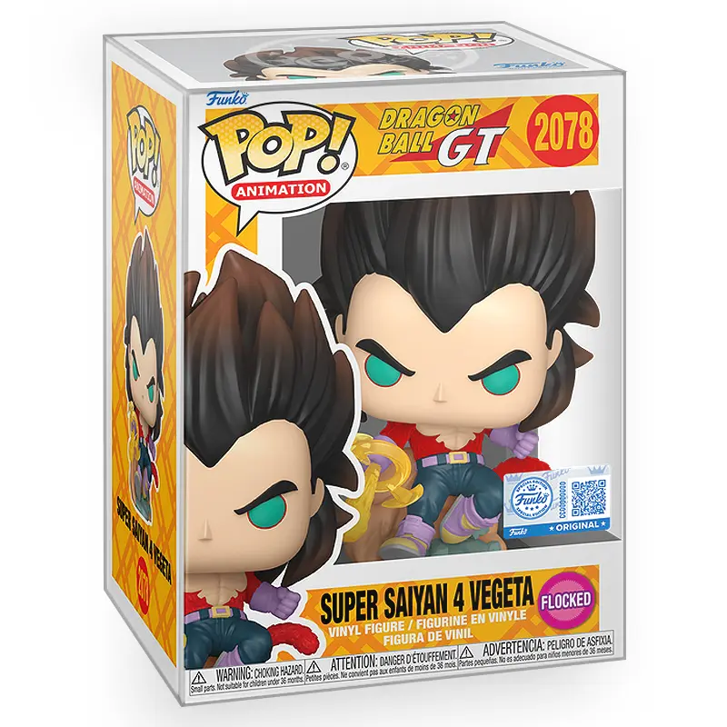 Funko POP Anime: Dragon Ball GT - Super Saiyan 4 Vegeta (Flocked) Vinyl Figure with Epic Collectibles Premium Box Protector Included