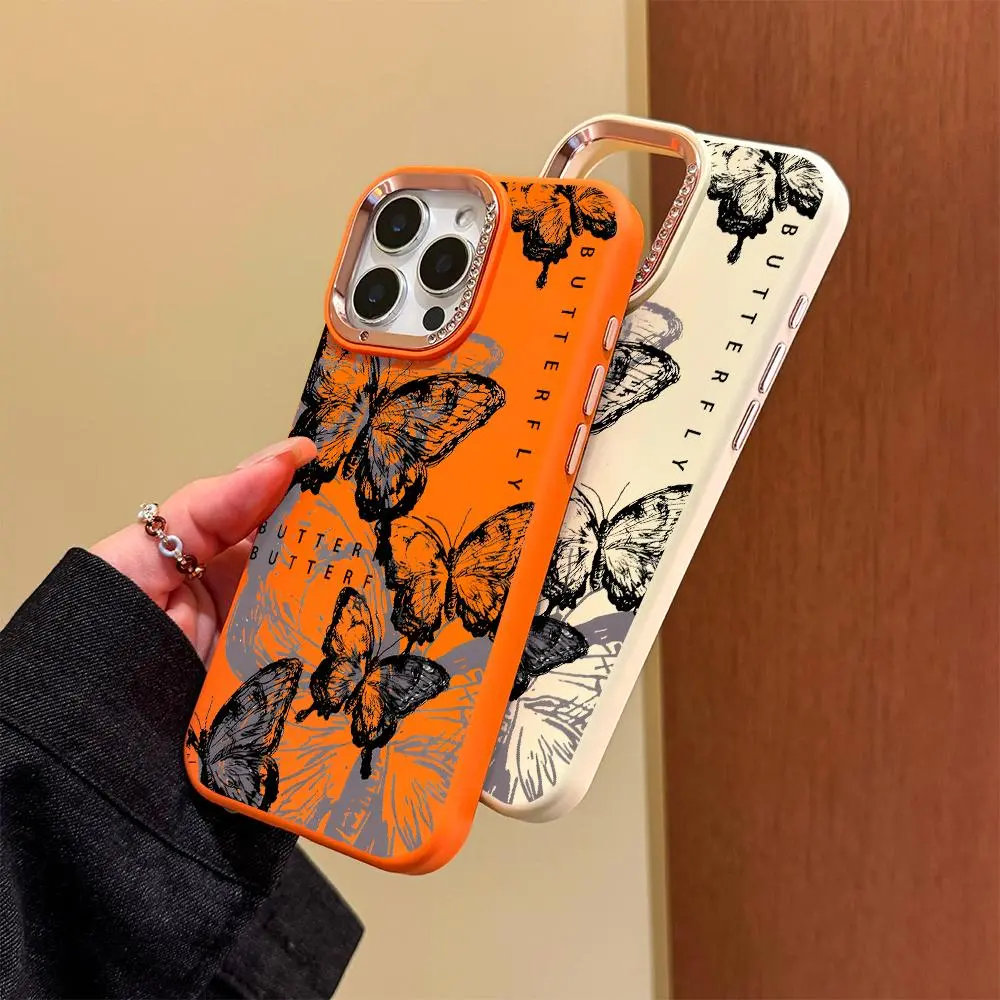 Ladder Painting Full Screen Beautiful Butterfly Four-corner drop-proof TPU phonecase for iPhone 17 16 15 14 Pro Max 13 12 11 Plusshockproof full camera protection durable slim siliconecase mobile phone case Cellphone Aesthetic