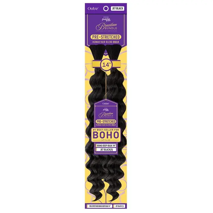 Outre Purple Pack Brazilian Bundle 100% Human Hair Blend Pre-Stretched Braid - BOHO DEEP BULK 14"