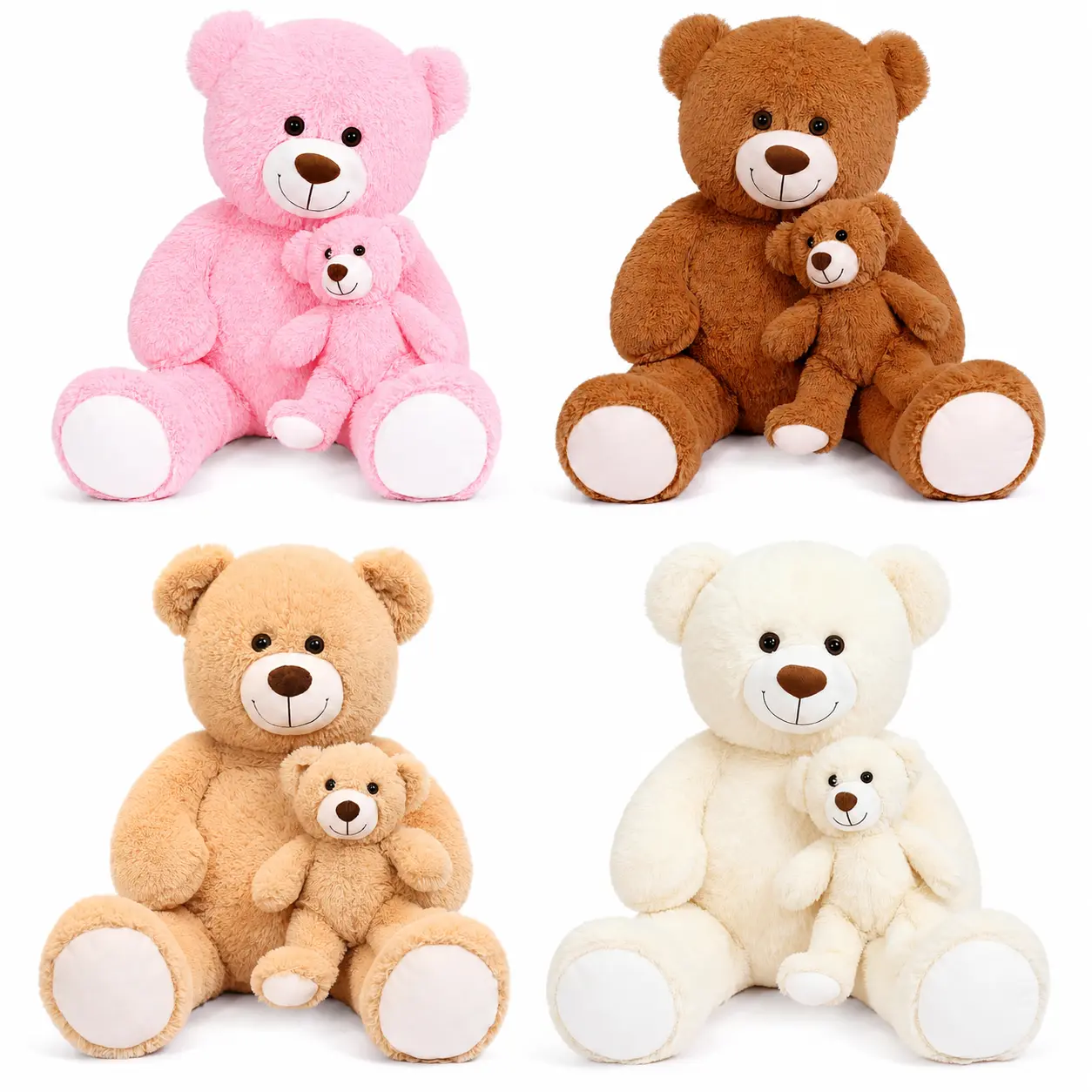 CHUBBYJOY Unisex Giant Stuffed Animal Mother-Child Set, 39in Durable Soft Fluffy Big Plush with Small Baby Companion, Cute Animal Design, Baby Shower Gift, House Decoration, Aesthetic Room Plush