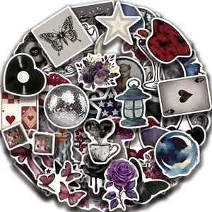 50pc Pinterest Girl Y2K Sticker Pack Black And White Durable Vinyl Waterproof Stickers for Book Phone Laptop Water Bottle Fun Craft Stickers for Smartphone Scrapbooks Planners Gifts and Rewards Cute Gifts for Girls Kids Teens Adults