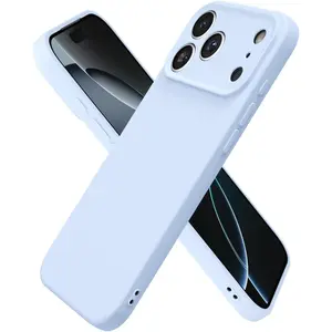 Phone Case for iPhone 17/16/15/14 Plus/13 Pro Max Phone Case Liquid Silicone, Thin Ultra Slim Minimalist Phone Cases, Girly Cute Plain Bright Solid Color Matte Soft Rubber Jelly Gel Plastic TPU Bumper, for iPhone 17 Pro Max