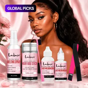 6-Piece Lace Fusion Spray Set for Wig Edges, Includes Wax Stick, Glue, Remover, Elastic Bands and Edge Brush, Hair Styling Kit and Hair Care Products #GLOBAL PICKS
