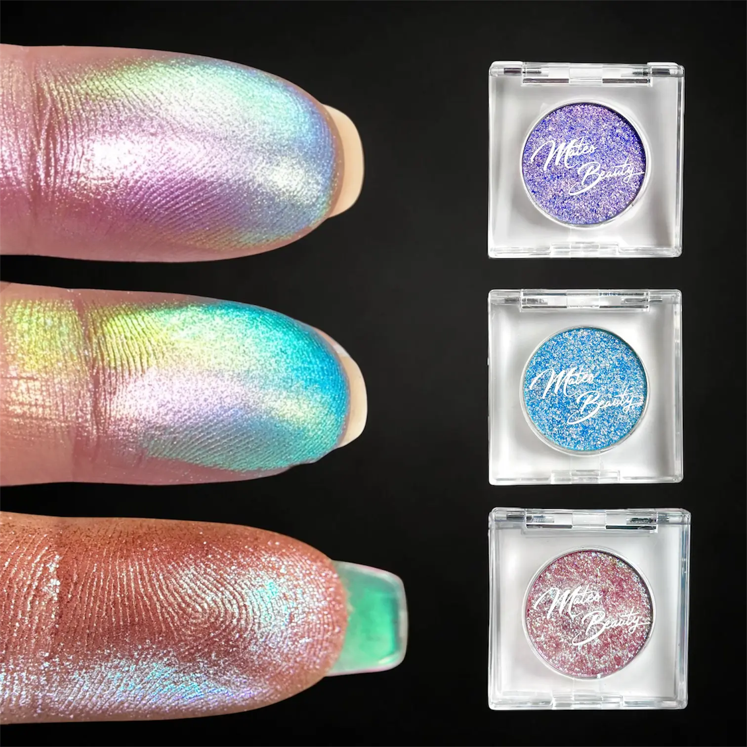 Multi-Chrome Shimmer Eyeshadow Bundles - Compact Metallic Set with Holographic Finish for Sparkly Makeup