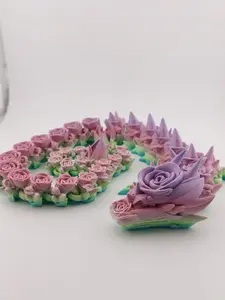 Articulated Rose Dragon - 3D Printed Fantasy Creature - Home/Desk Decor