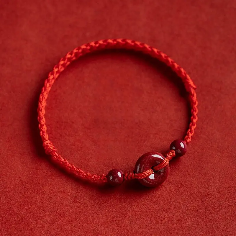 Red rope cinnabar safety buckle  for women hand-woven hand rope  sterling silver blessing brand anklet Adjustable,Couples,Set  for men and women  men friendship bracelets frownies