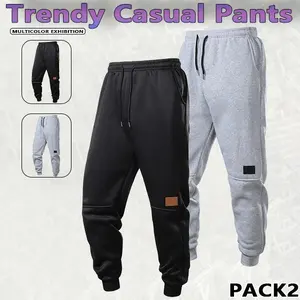 Men's sweatpants with drawstring pockets, casual and comfortable regular fit, autumn clothing, suitable for sports and fitness, daily wear men's clothing
