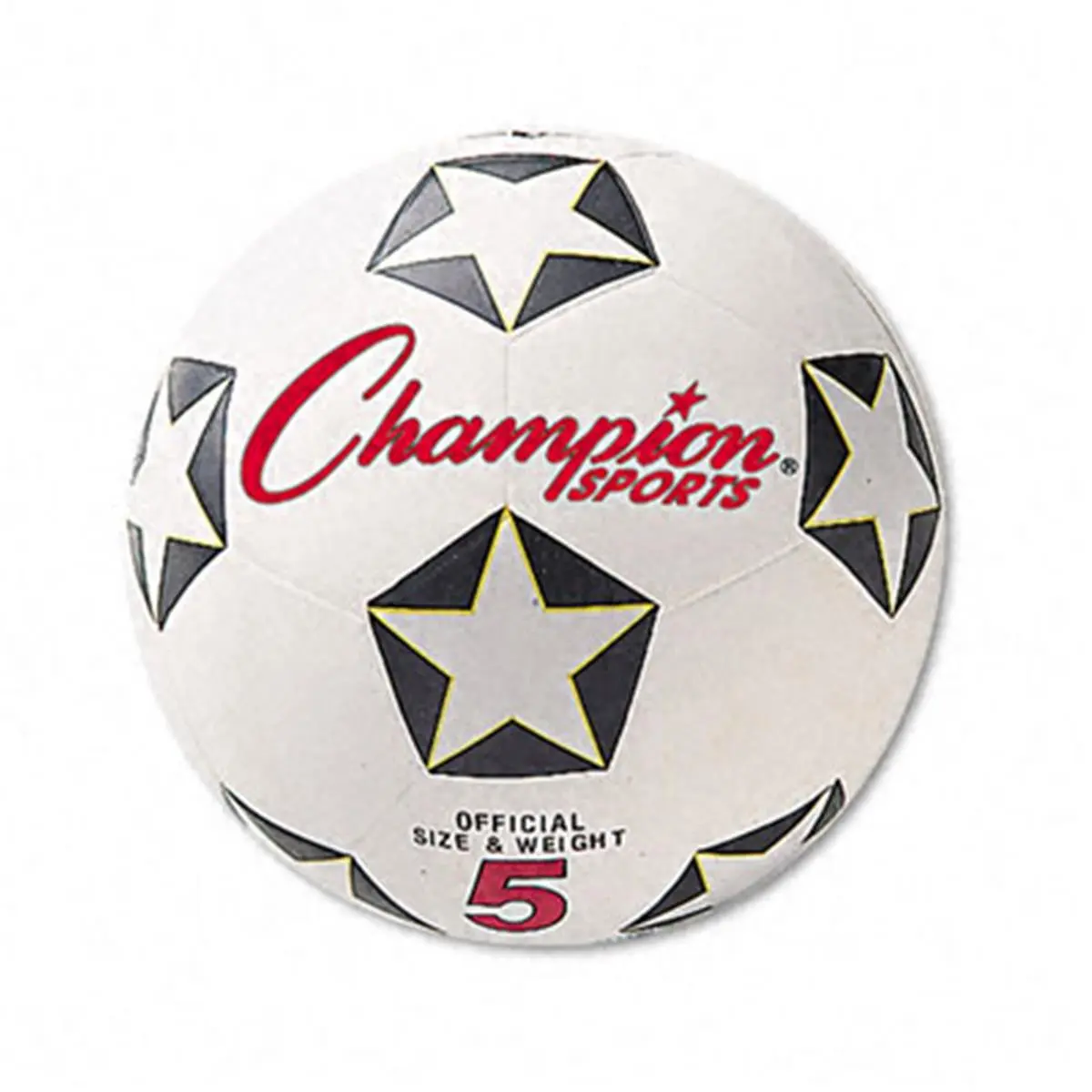 Champion Rubber-Nylon 6 Soccer Ball - White-Black, Water-Resistant, All Ages Default Sports Gear for Sports Field & Playground Use