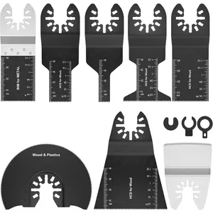 8 count Oscillating  Tool  Set Bi-metal Stainless Steel Multitool  Kit Quick Release Oscillating  Precise    with 3 Gaskets for  Plastic (8pcs)