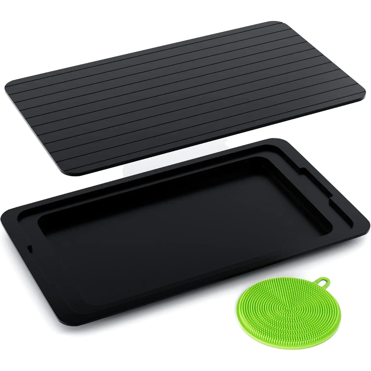 Aluminum Defrosting Board with Drip Tray, Kitchen Utensil for Frozen Meat, Utensils