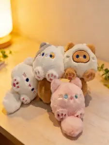 Cute Plush Cat Keychain Charm, Adorable Kitty Backpack Decoration, Soft Stuffed Toy Keyring for Keys, Bag Accessories, Bag Charms