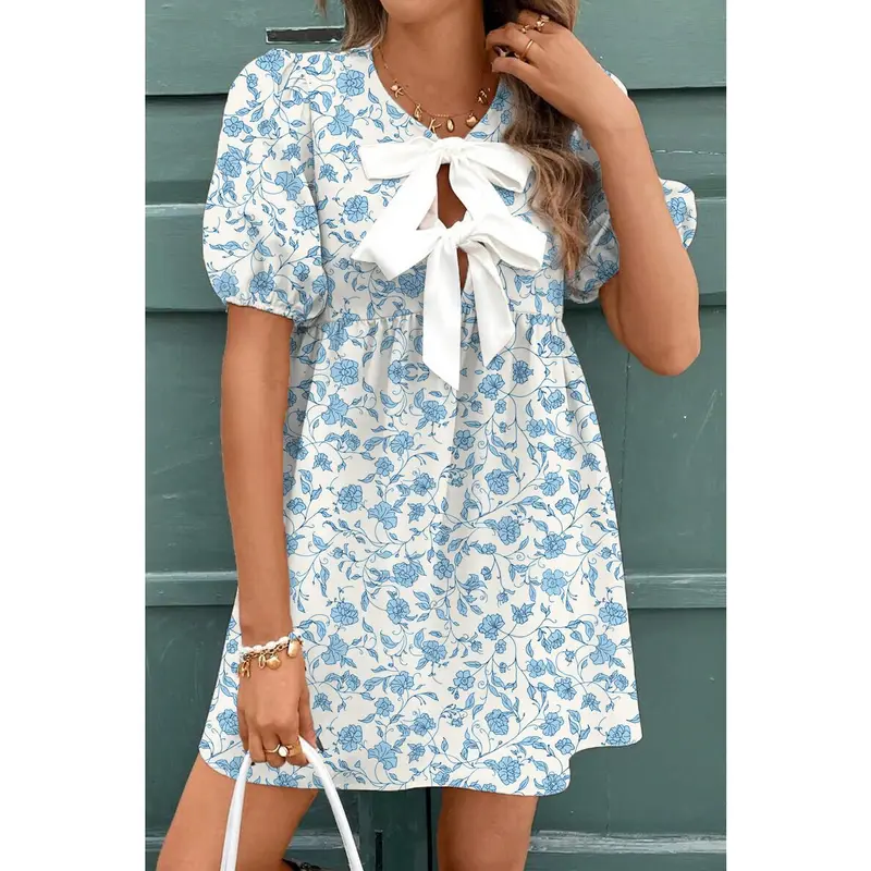 blue jean dress with tennis shoes Sky Blue Short Length Flower Girl Dress 5825SB – Sparkly Gowns main image 0