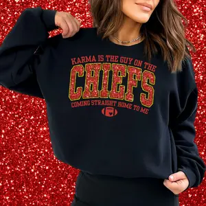 Karma is Chiefs Glitter DTF Transfer Sheet