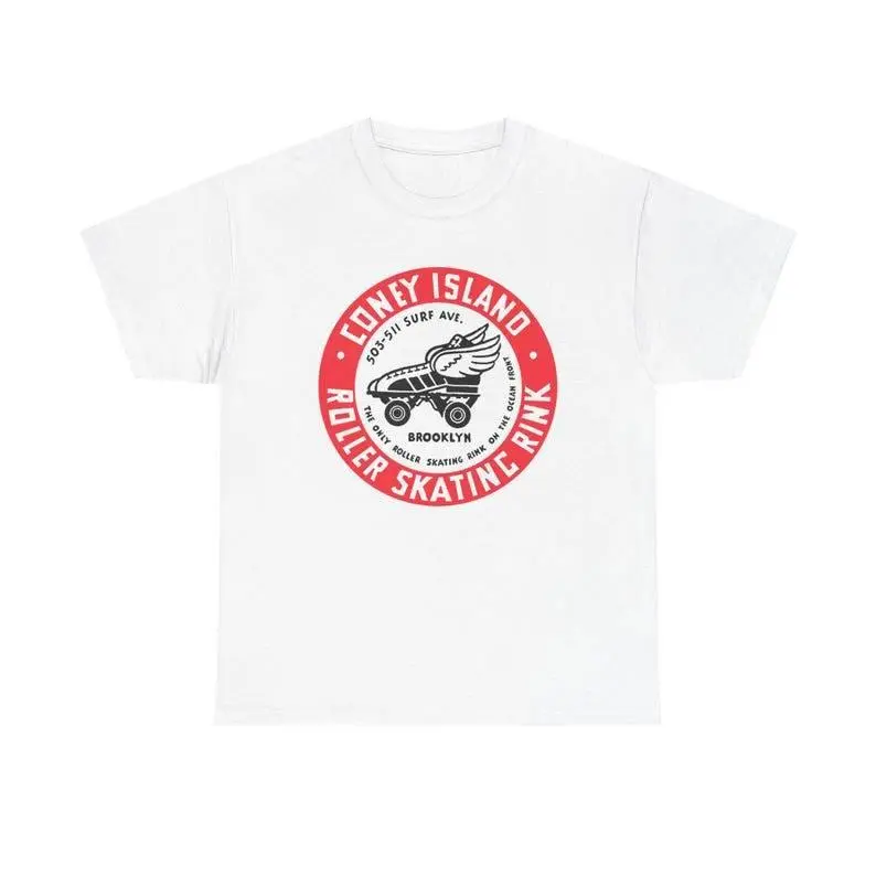 Coney Island Roller Skating Rink Logo Black, White & Blue T-Shirt - Sizes S to 5XL - Vintage Graphic Tee for Fans