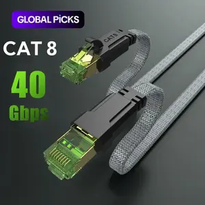 Cat 8 Ethernet Cable, High-Speed Braided 40Gbps 2000 MHz Network Cord, Heavy Duty LAN Cable for Gaming PC, PS5, Xbox, Modem and Router #GLOBAL PICKS