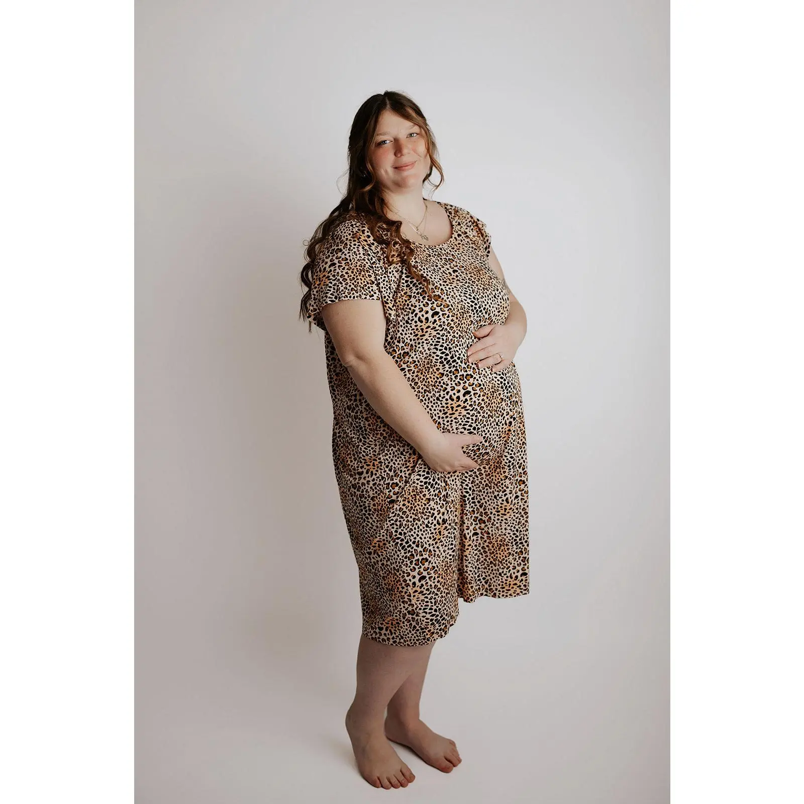 Plus Size Leopard Labor & Delivery Gown