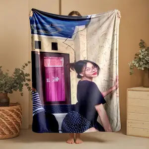 1 piece Family Fun Dance Challenge themed flannel blanket - Super soft flannel blanket, suitable for beds and sofas, all-season use, modern design, digitally printed pattern, 100% polyester material, machine washable, suitable for travel, camping